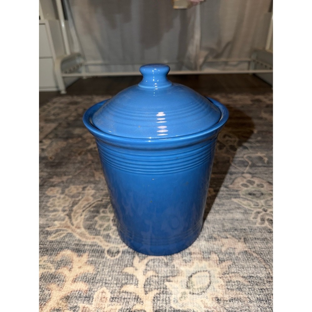 Fiesta Ware Lapis Blue Canister Crock Utensil Holder